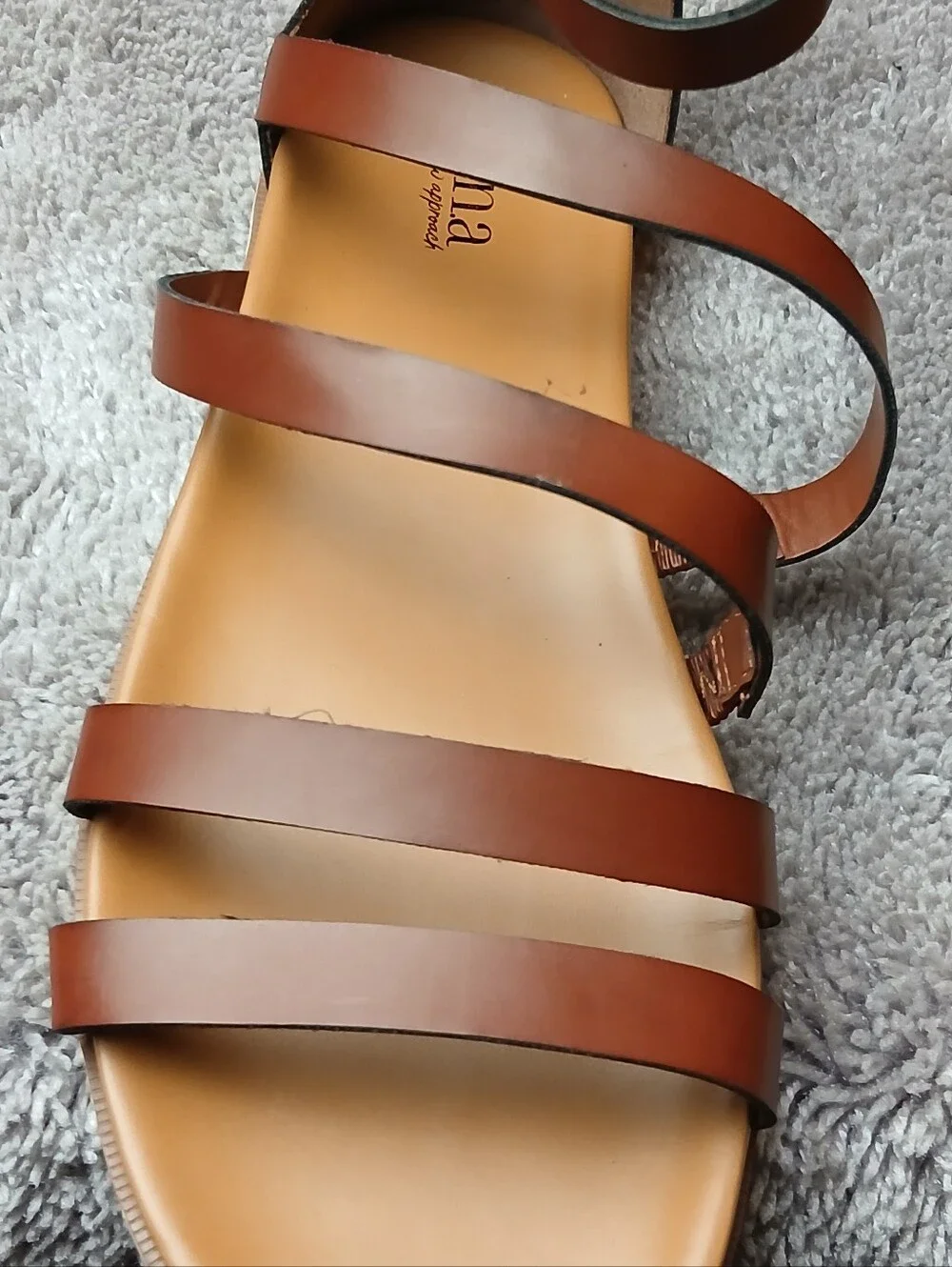 a.n.a Ana Natalia Brown Strappy Zip Back Gladiator Sandals 11M